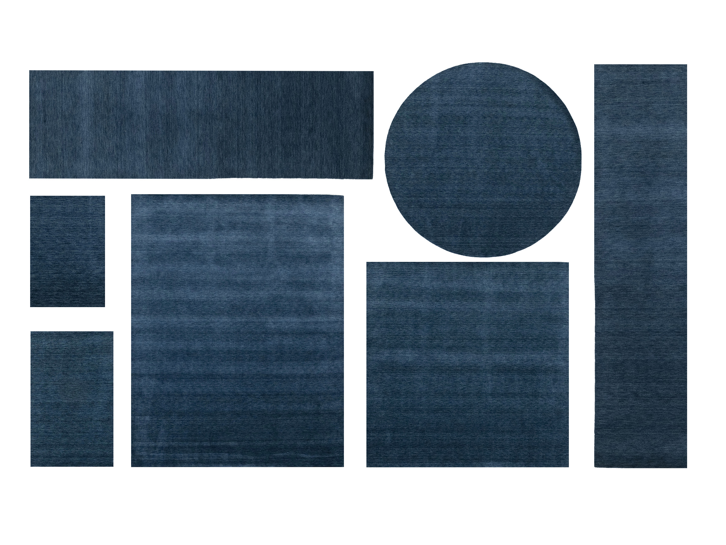 Steel Blue Solid Gabbeh Modern Rug in All Size - Image 1
