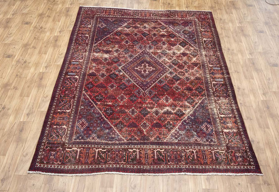 8'0 x 11'3 Hand Knotted Muted Geometric Tribal Oriental Wool Rug - Image 1