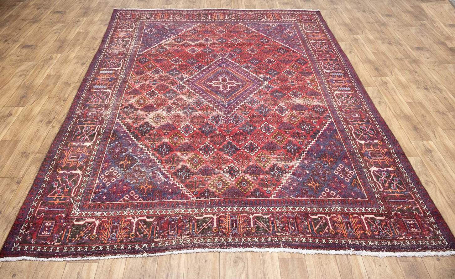8'0 x 11'3 Hand Knotted Muted Geometric Tribal Oriental Wool Rug - Image 6