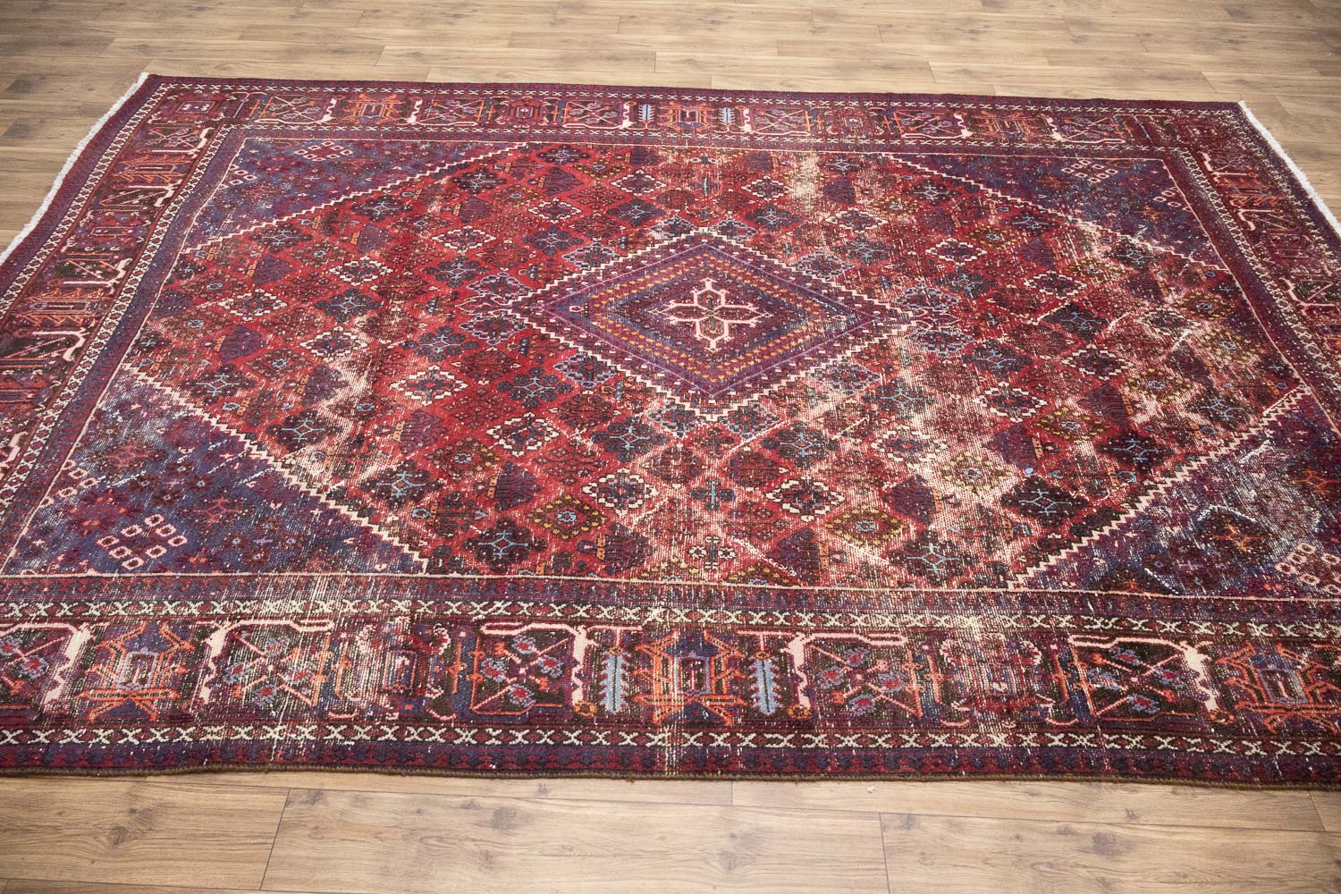 8'0 x 11'3 Hand Knotted Muted Geometric Tribal Oriental Wool Rug - Image 5