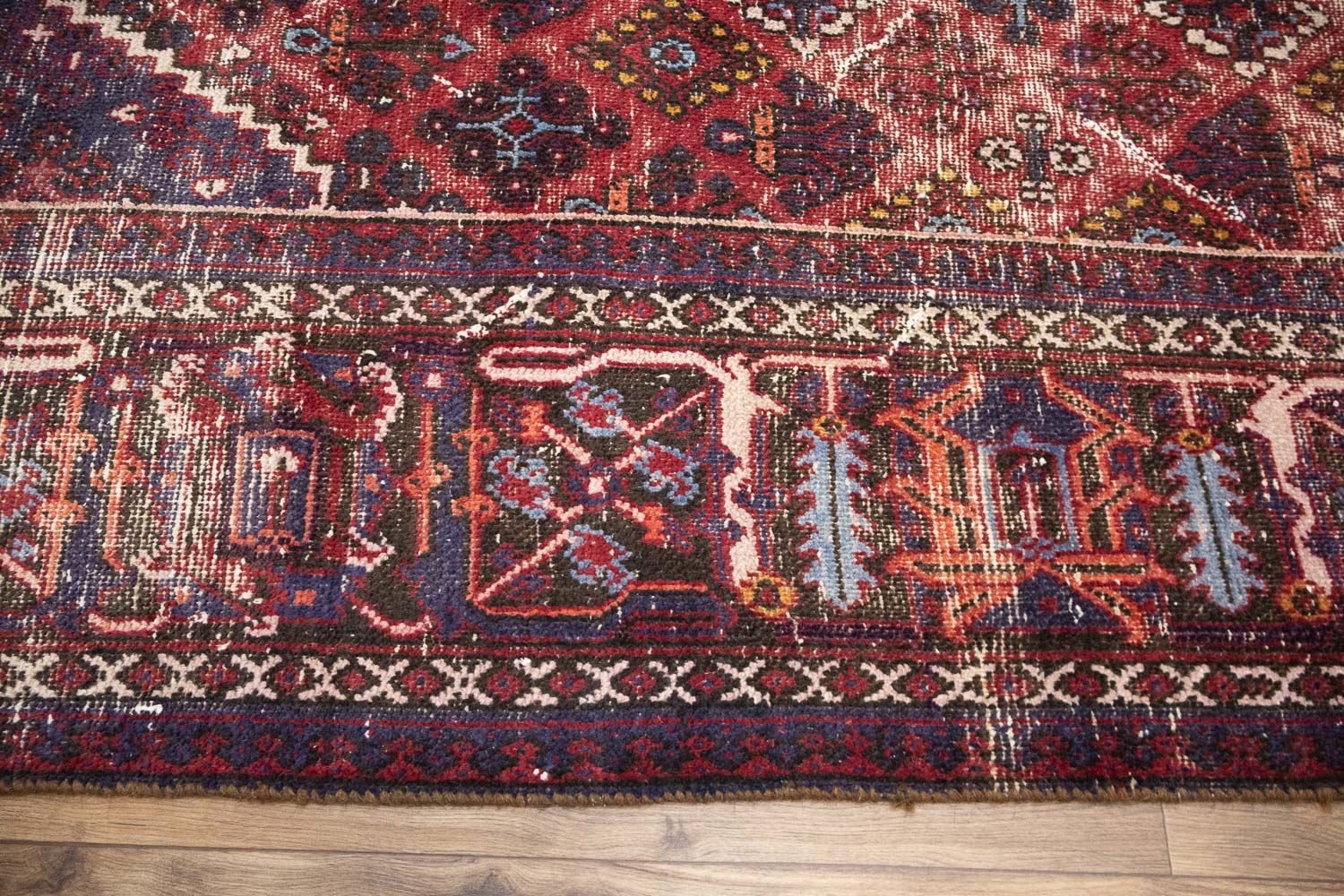 8'0 x 11'3 Hand Knotted Muted Geometric Tribal Oriental Wool Rug - Image 11