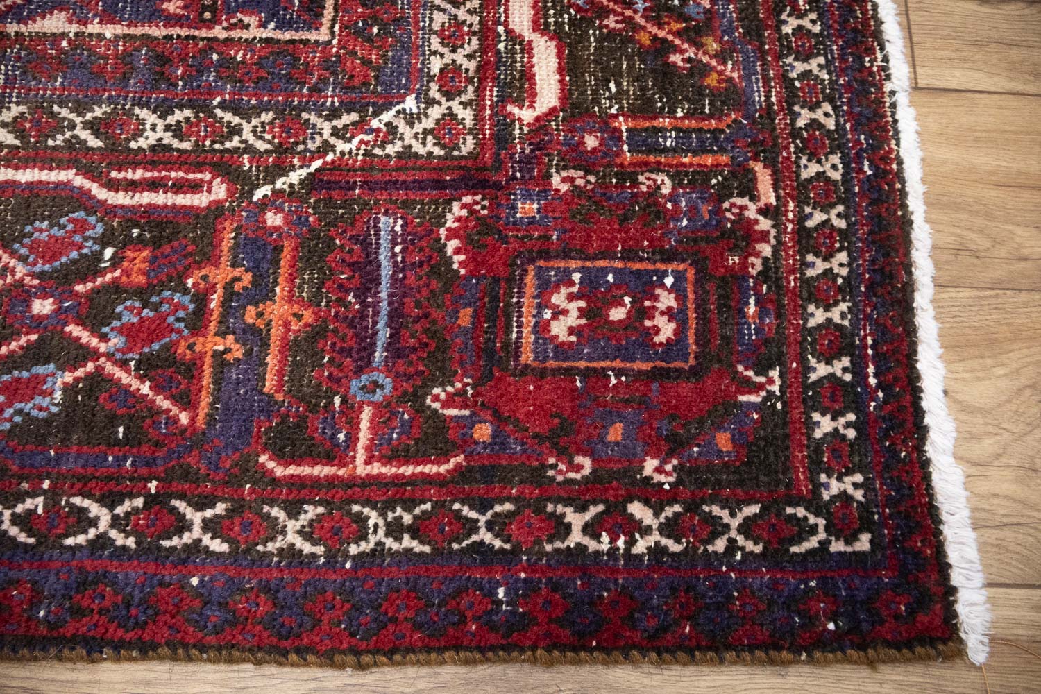 8'0 x 11'3 Hand Knotted Muted Geometric Tribal Oriental Wool Rug - Image 9