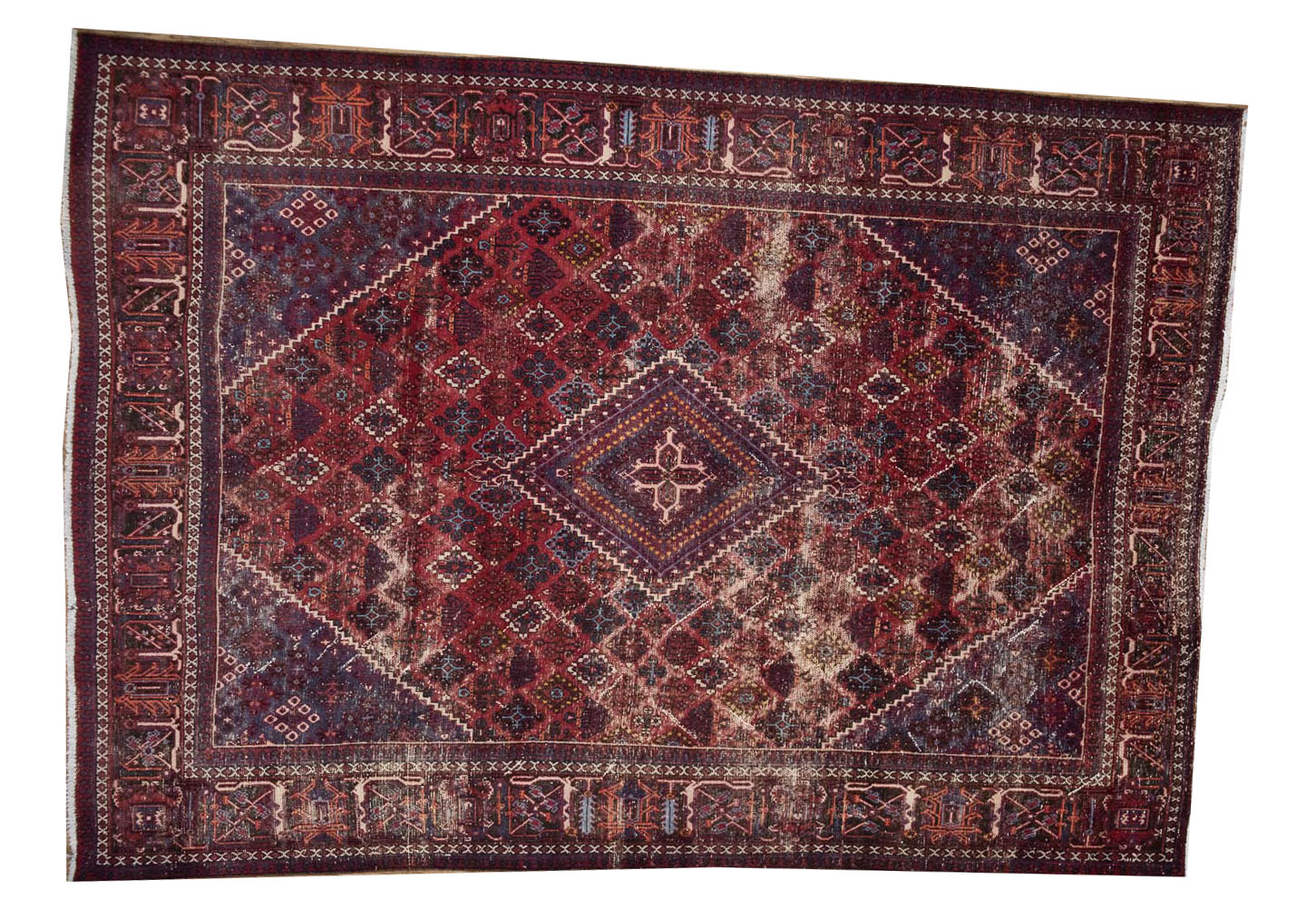 8'0 x 11'3 Hand Knotted Muted Geometric Tribal Oriental Wool Rug - Image 2