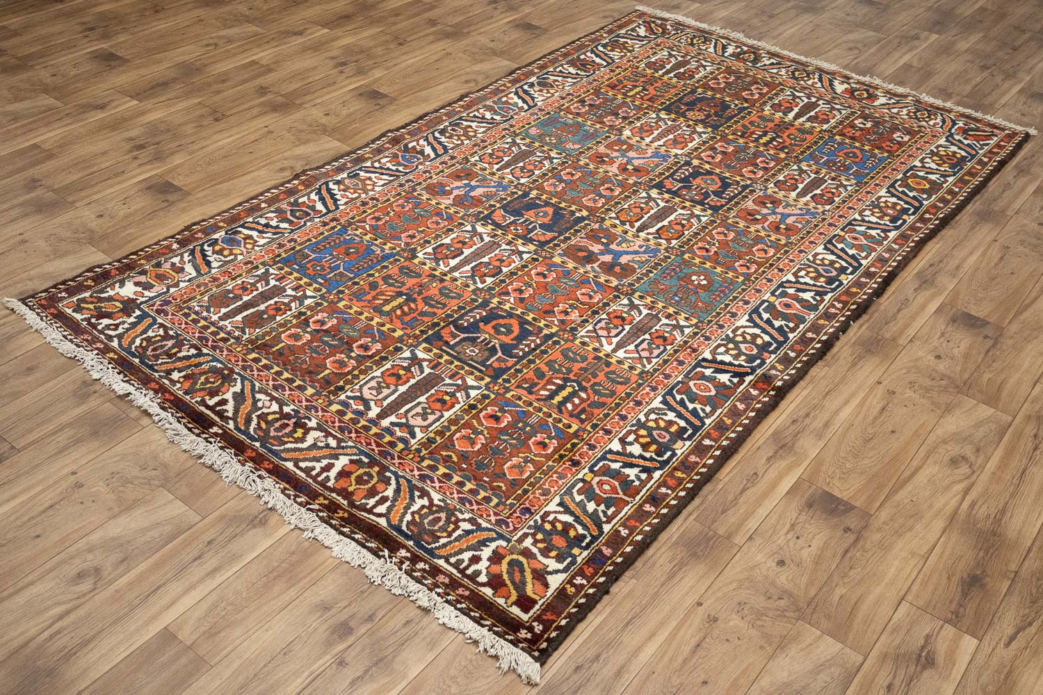 5'6x10'0 Hand Knotted Floral Tribal Oriental Wool Rug - Image 4