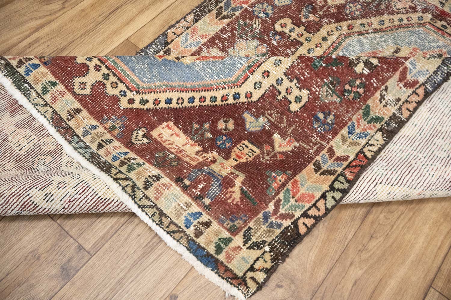 3'4x4'9 Hand Knotted Pictorial Tribal Oriental Wool Rug - Image 16