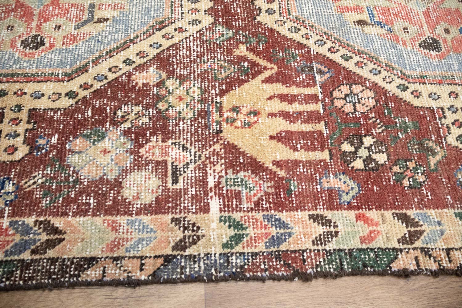 3'4x4'9 Hand Knotted Pictorial Tribal Oriental Wool Rug - Image 5
