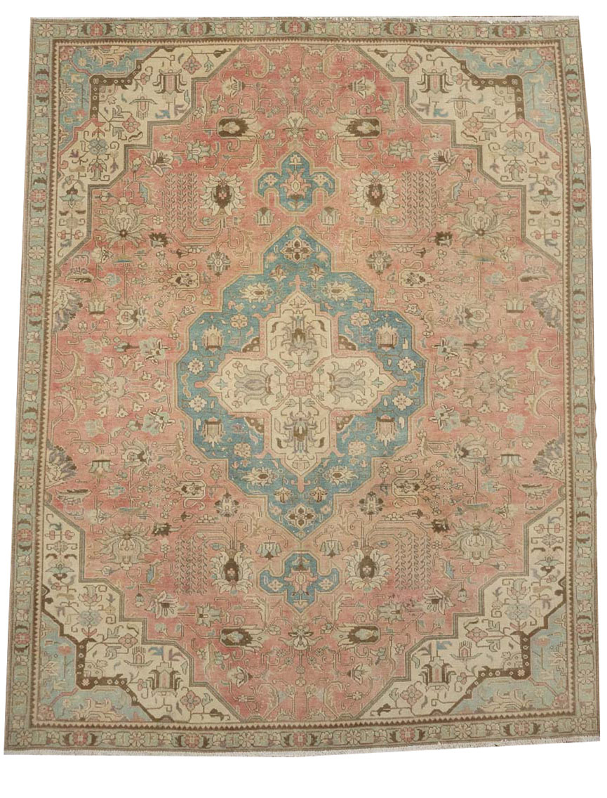 7'4x9'4 Hand Knotted Floral Classic Oriental Wool Rug - Image 1