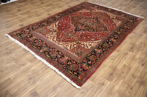 6'10x10'0 Hand Knotted Heriz Serapi Floral Oriental Wool Rug