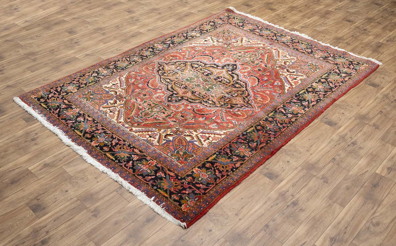 6'10x10'0 Hand Knotted Heriz Serapi Floral Oriental Wool Rug - Image 12