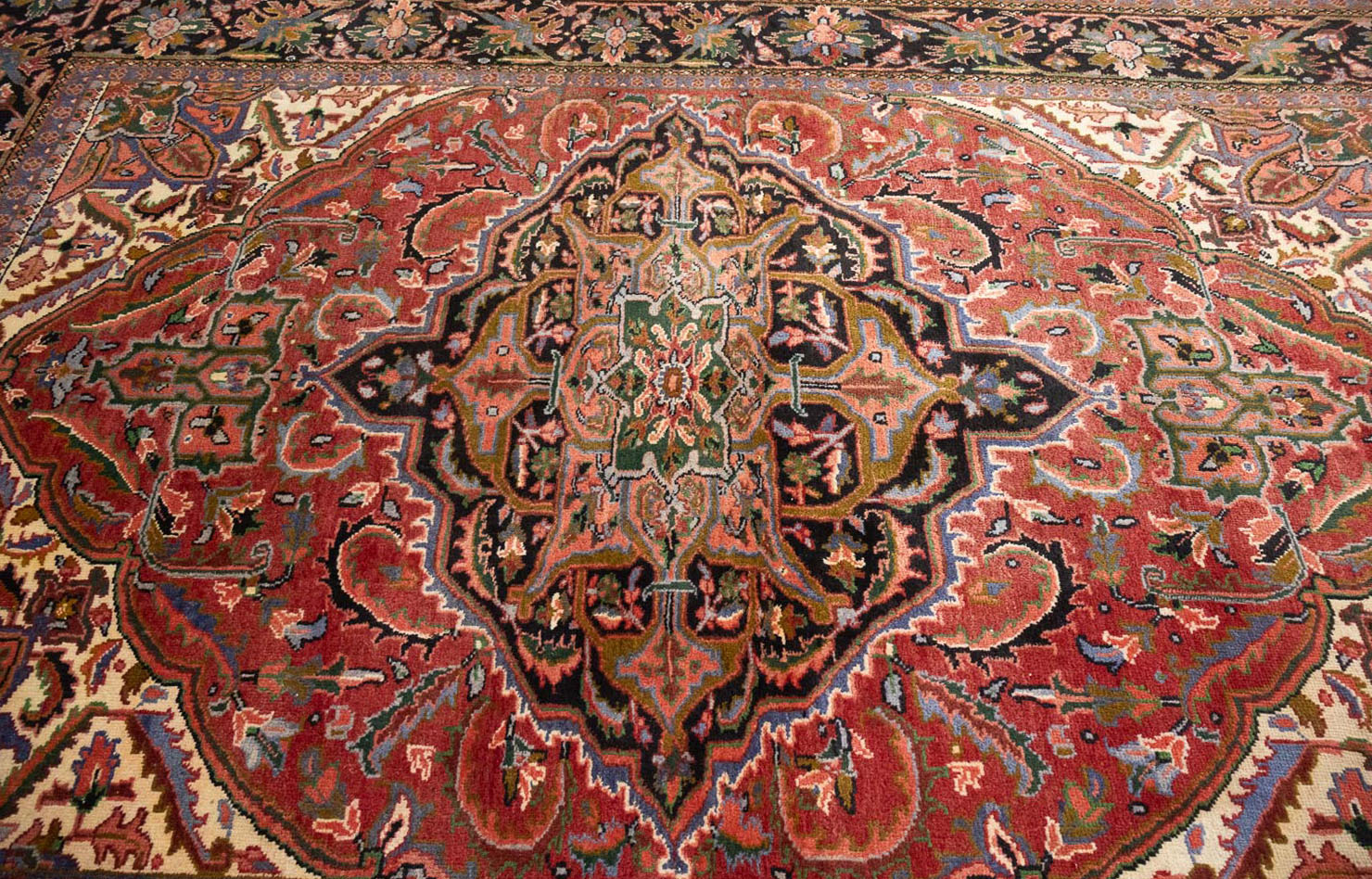 6'10x10'0 Hand Knotted Heriz Serapi Floral Oriental Wool Rug - Image 11