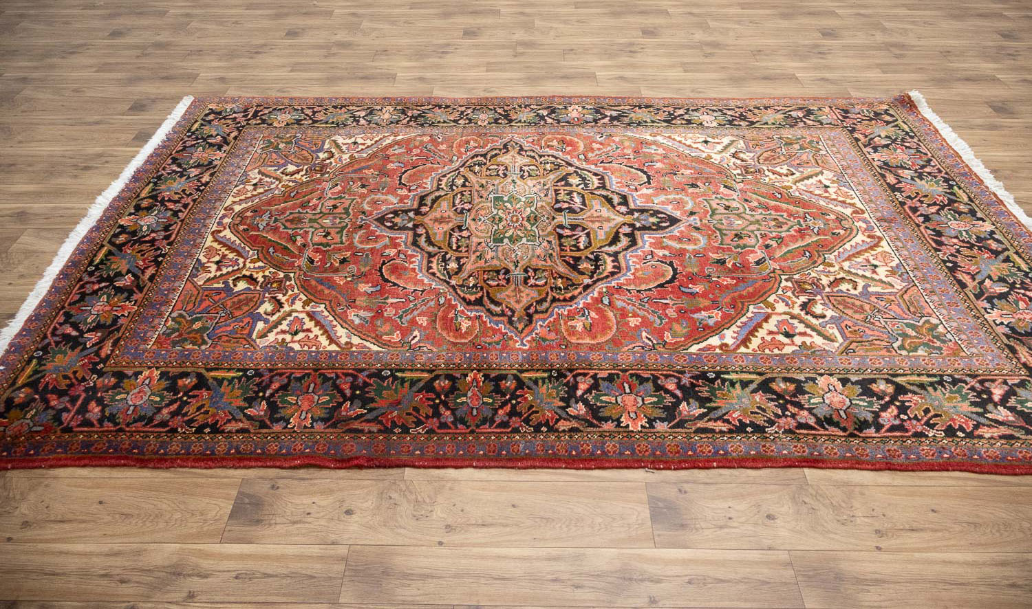 6'10x10'0 Hand Knotted Heriz Serapi Floral Oriental Wool Rug - Image 10