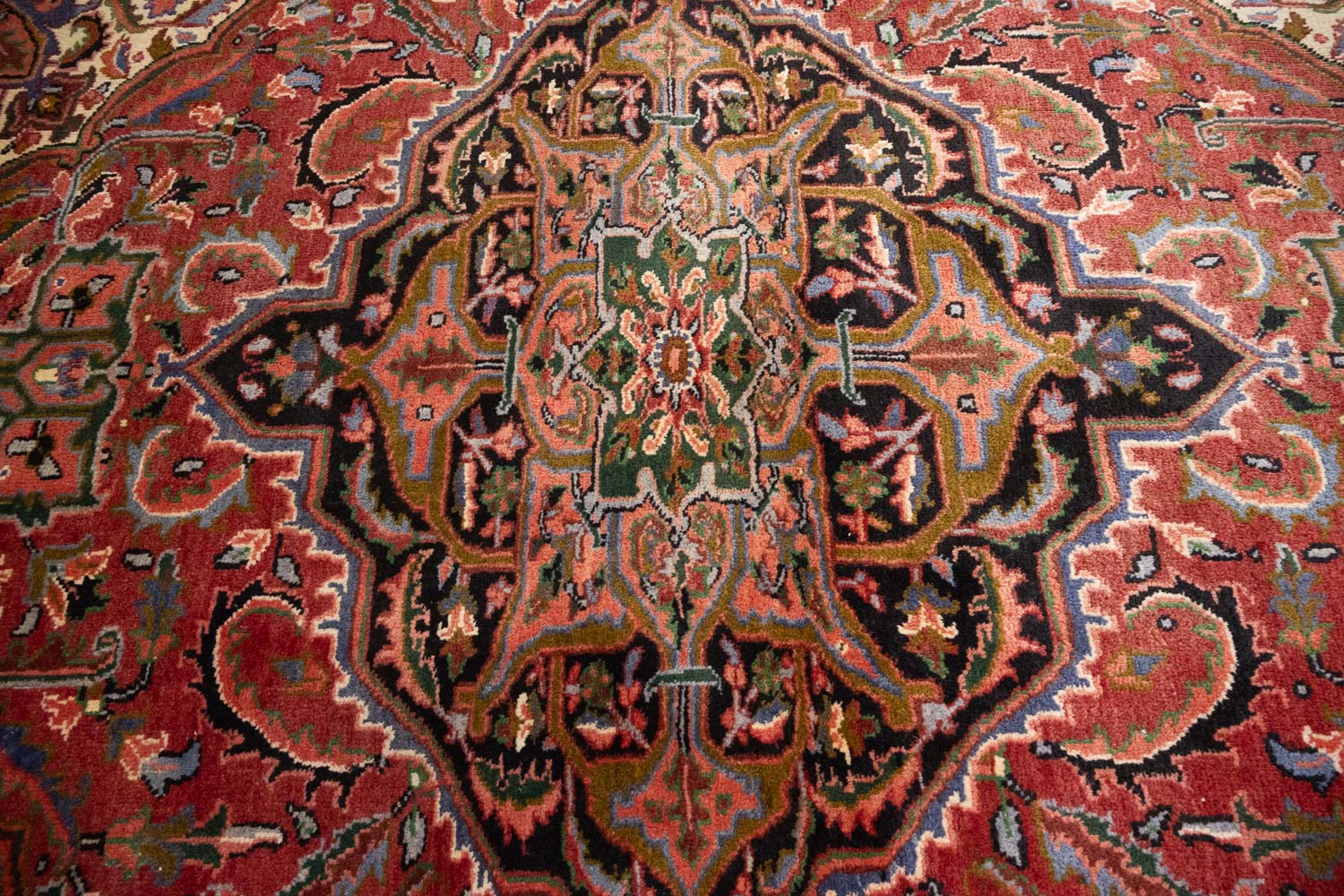 6'10x10'0 Hand Knotted Heriz Serapi Floral Oriental Wool Rug - Image 9