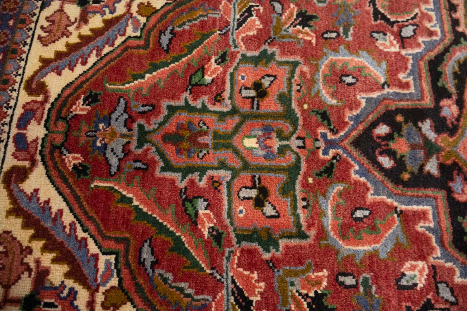6'10x10'0 Hand Knotted Heriz Serapi Floral Oriental Wool Rug - Image 8