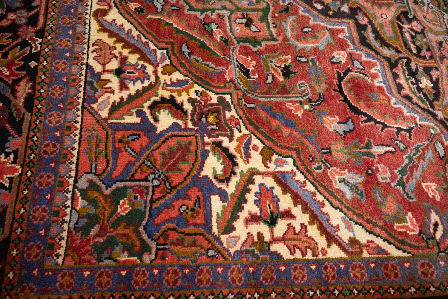 6'10x10'0 Hand Knotted Heriz Serapi Floral Oriental Wool Rug - Image 5