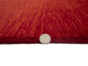 Red 2x3 Solid Tribal Gabbeh Modern Oriental Rug