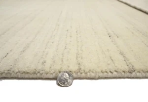 Cream Modern Solid 4X6 Gabbeh Oriental Rug