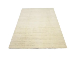 Cream Modern Solid 4X6 Gabbeh Oriental Rug