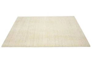 Cream Modern Solid 4X6 Gabbeh Oriental Rug