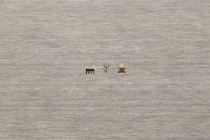 Gray Tribal 6X6 Gabbeh Modern Square Rug