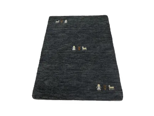 Charcoal Pictorial Gabbeh Modern Rug in All Size