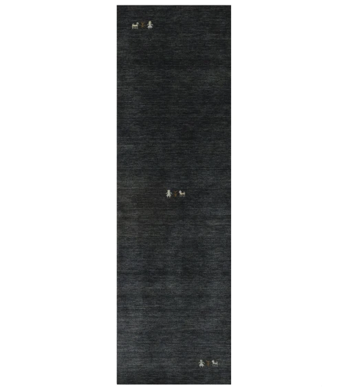 Charcoal Tribal 3X8 Gabbeh Modern Runner Rug