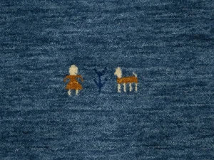 Steel Blue Tribal 6X6 Gabbeh Modern Round Rug