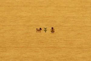 Golden Peach Tribal 6X6 Gabbeh Modern Square Rug