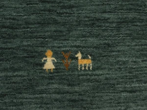 Dark Green Tribal 5X8 Gabbeh Modern Rug
