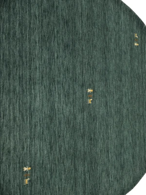 Dark Green Tribal 6X6 Gabbeh Modern Round Rug