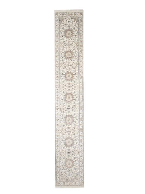 Cream Floral 3X16 Indo-Nain Oriental Runner Rug