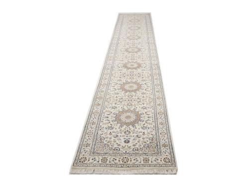 Cream Floral 3X16 Indo-Nain Oriental Runner Rug