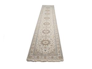 Cream Floral 3X16 Indo-Nain Oriental Runner Rug