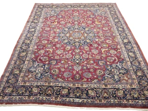 Vintage Maroon Red Traditional 10X13 Mashad Persian Rug