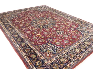 Vintage Maroon Red Traditional 10X13 Mashad Persian Rug