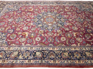Vintage Maroon Red Traditional 10X13 Mashad Persian Rug