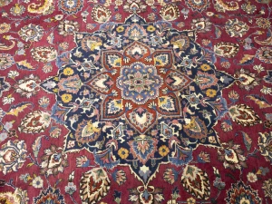 Vintage Maroon Red Traditional 10X13 Mashad Persian Rug