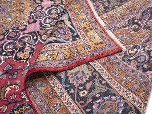 Vintage Maroon Red Floral Traditional 10X13 Mashad Persian Rug