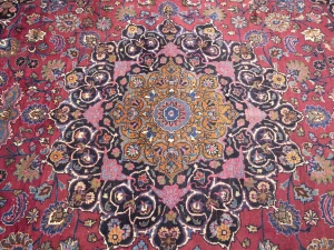 Vintage Maroon Red Floral Traditional 10X13 Mashad Persian Rug