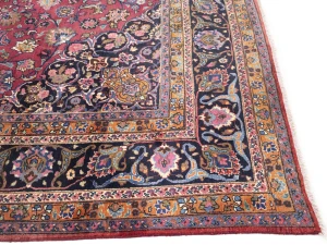 Vintage Maroon Red Floral Traditional 10X13 Mashad Persian Rug
