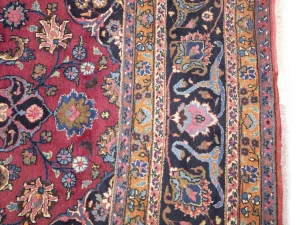 Vintage Maroon Red Floral Traditional 10X13 Mashad Persian Rug