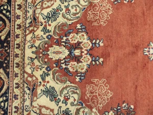 Semi Antique Rusty Red Floral 10X13 Mahal Persian Rug