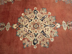 Semi Antique Rusty Red Floral 10X13 Mahal Persian Rug