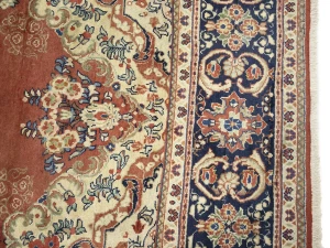Semi Antique Rusty Red Floral 10X13 Mahal Persian Rug