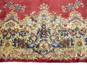 Semi Antique Red Traditional Floral 10X14 Kerman Persian Rug