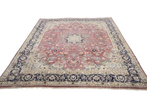 Semi Antique Maroon Red Traditional 9'8X12'5 Mashad Persian Rug