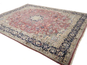 Semi Antique Maroon Red Traditional 9'8X12'5 Mashad Persian Rug