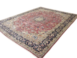 Semi Antique Maroon Red Traditional 9'8X12'5 Mashad Persian Rug