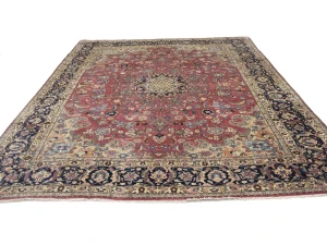 Semi Antique Maroon Red Traditional 9'8X12'5 Mashad Persian Rug