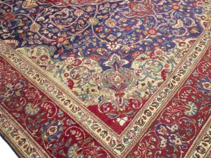 Semi Antique Purple-navy Classic 10X12'5 Tabriz Persian Rug