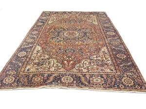 Semi Antique Rusty Red Geometric 8X12 Heriz Persian Rug